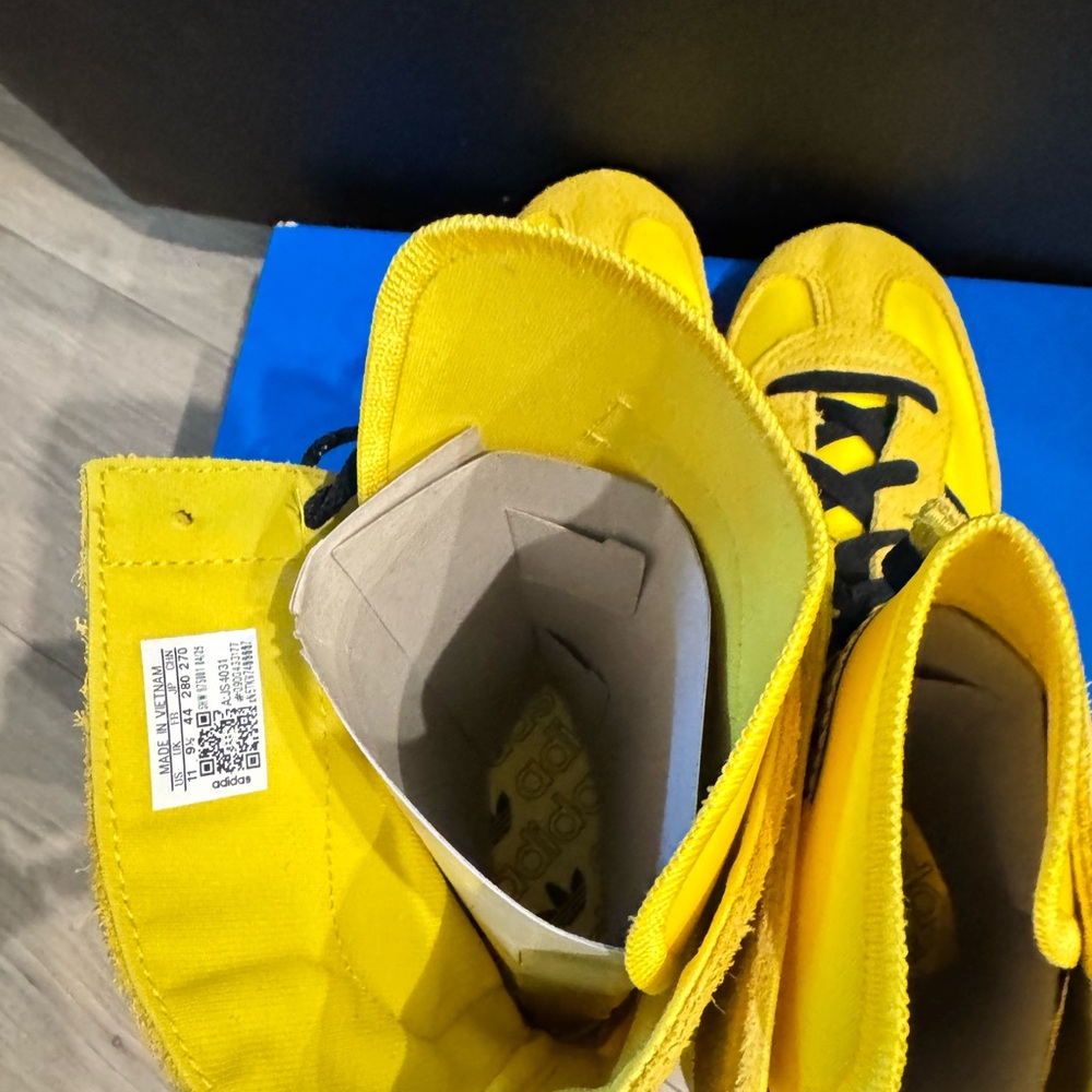 Adidas Yellow High-Top Athletic Shoes
